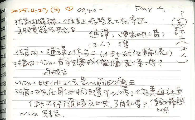 DAY2 PDF所附手寫旁聽筆記照片